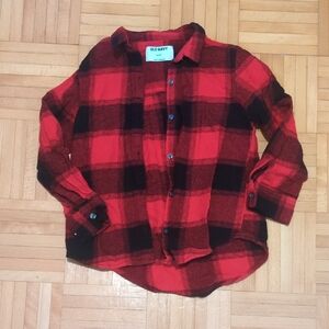 Old Navy Kids Red and Black Checkered Shirt